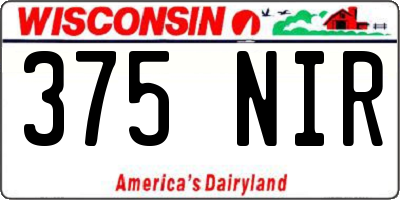 WI license plate 375NIR