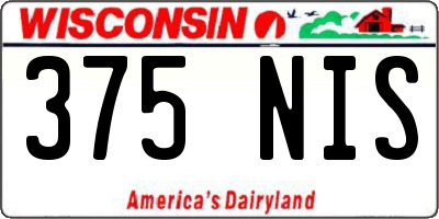 WI license plate 375NIS