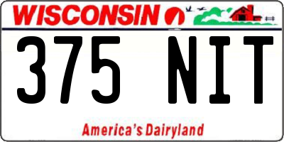 WI license plate 375NIT