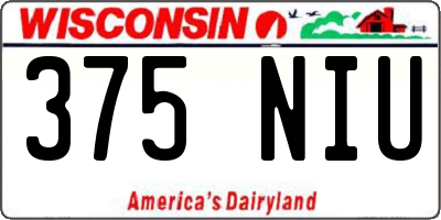WI license plate 375NIU