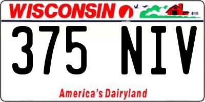 WI license plate 375NIV