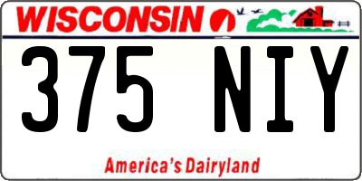 WI license plate 375NIY