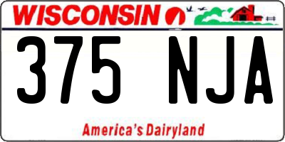 WI license plate 375NJA