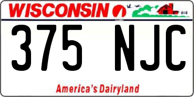 WI license plate 375NJC