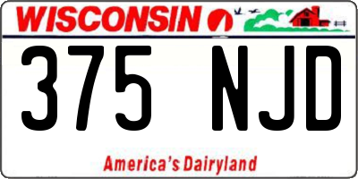 WI license plate 375NJD