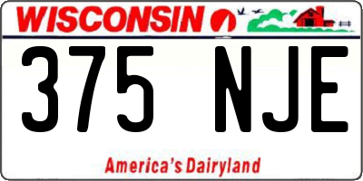 WI license plate 375NJE