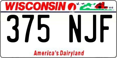 WI license plate 375NJF