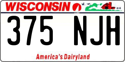 WI license plate 375NJH