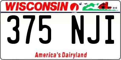 WI license plate 375NJI