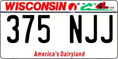 WI license plate 375NJJ