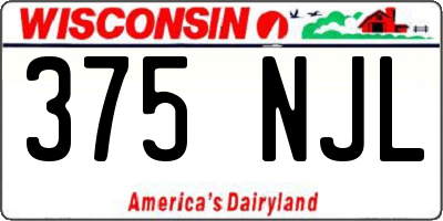 WI license plate 375NJL
