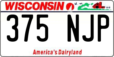 WI license plate 375NJP