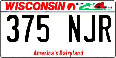 WI license plate 375NJR