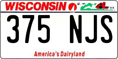 WI license plate 375NJS