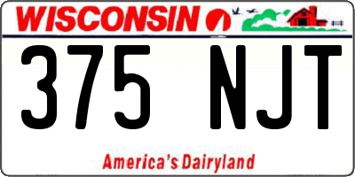 WI license plate 375NJT