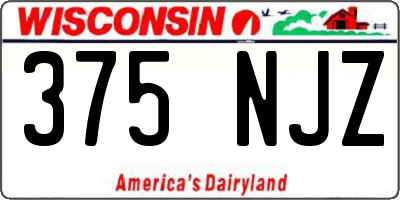 WI license plate 375NJZ
