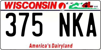 WI license plate 375NKA