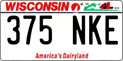 WI license plate 375NKE