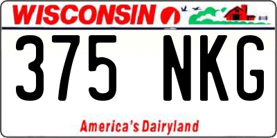 WI license plate 375NKG
