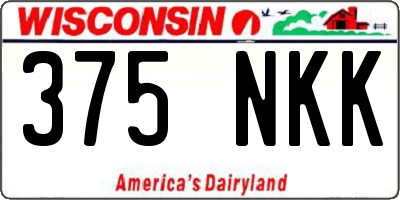 WI license plate 375NKK