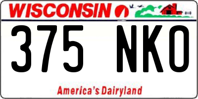 WI license plate 375NKO
