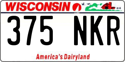 WI license plate 375NKR