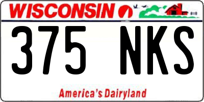 WI license plate 375NKS