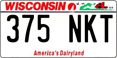 WI license plate 375NKT