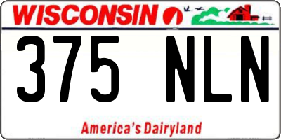 WI license plate 375NLN
