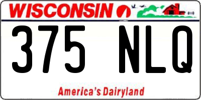 WI license plate 375NLQ