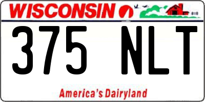 WI license plate 375NLT