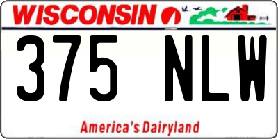 WI license plate 375NLW