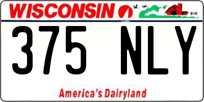 WI license plate 375NLY