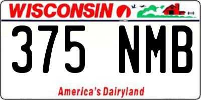 WI license plate 375NMB
