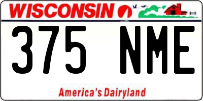 WI license plate 375NME