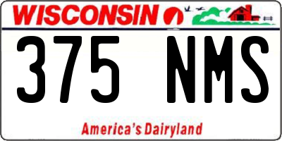 WI license plate 375NMS