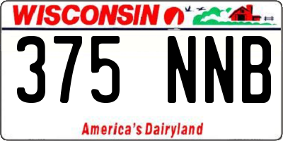 WI license plate 375NNB