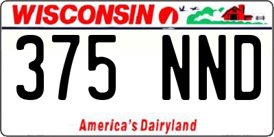 WI license plate 375NND