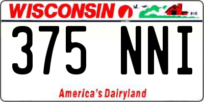 WI license plate 375NNI