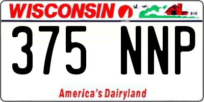 WI license plate 375NNP