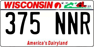 WI license plate 375NNR