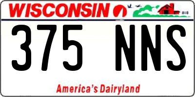 WI license plate 375NNS