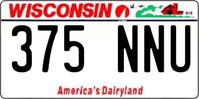 WI license plate 375NNU