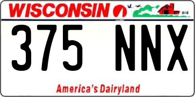 WI license plate 375NNX