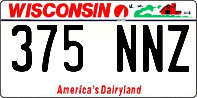 WI license plate 375NNZ