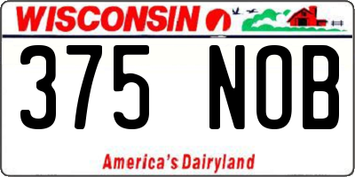WI license plate 375NOB