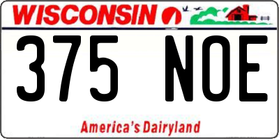 WI license plate 375NOE