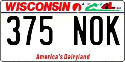 WI license plate 375NOK