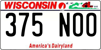 WI license plate 375NOO