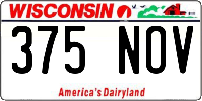WI license plate 375NOV